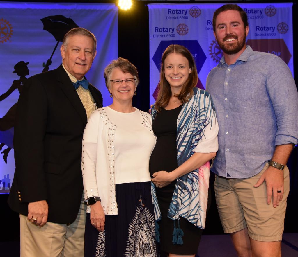 Jim and DG Mary Ligon with daughter Anna and her husband, Graham Ford. Anna is President of the Rotary Club of Moultrie
