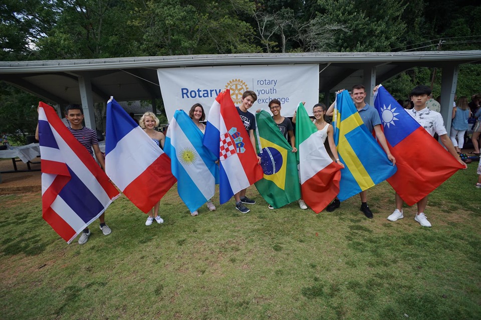 This year's Rotary Youth Exchange inbound students at their D6900 Welcome Picnic