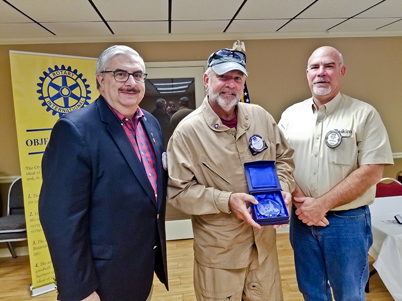 Paulding County Rotary is having a breakout year in support of The Rotary Foundation with the addition of many new Paul Harris Fellows and a Major Donor. Pictured: PDG Roy Strickland, new Major Donor Mark Caffrey and Dean Olson.