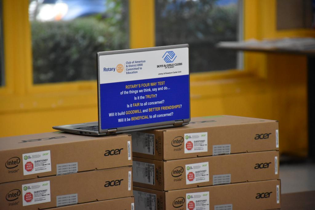 The Rotary Club of Americus used a District Grant to donate computers to the local Boys and Girls Club. See the story in this newsletter.