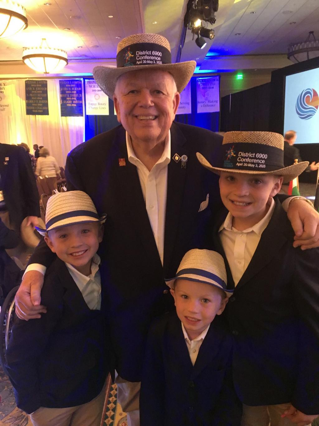 DG Jim and his grandsons at District Conference last April in SanDestin